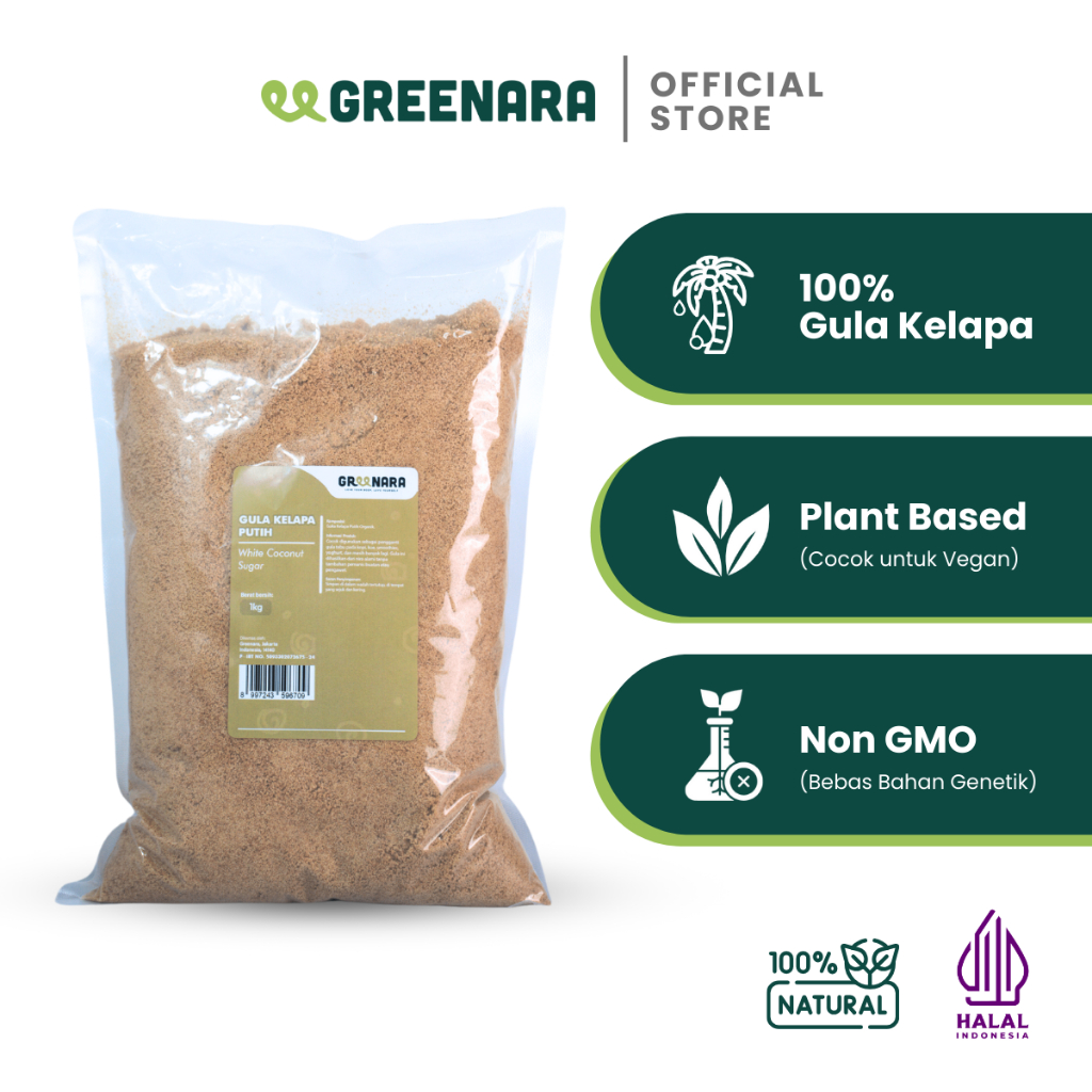 

Greenara - Gula Kelapa Putih 1 Kg / White Coconut Sugar