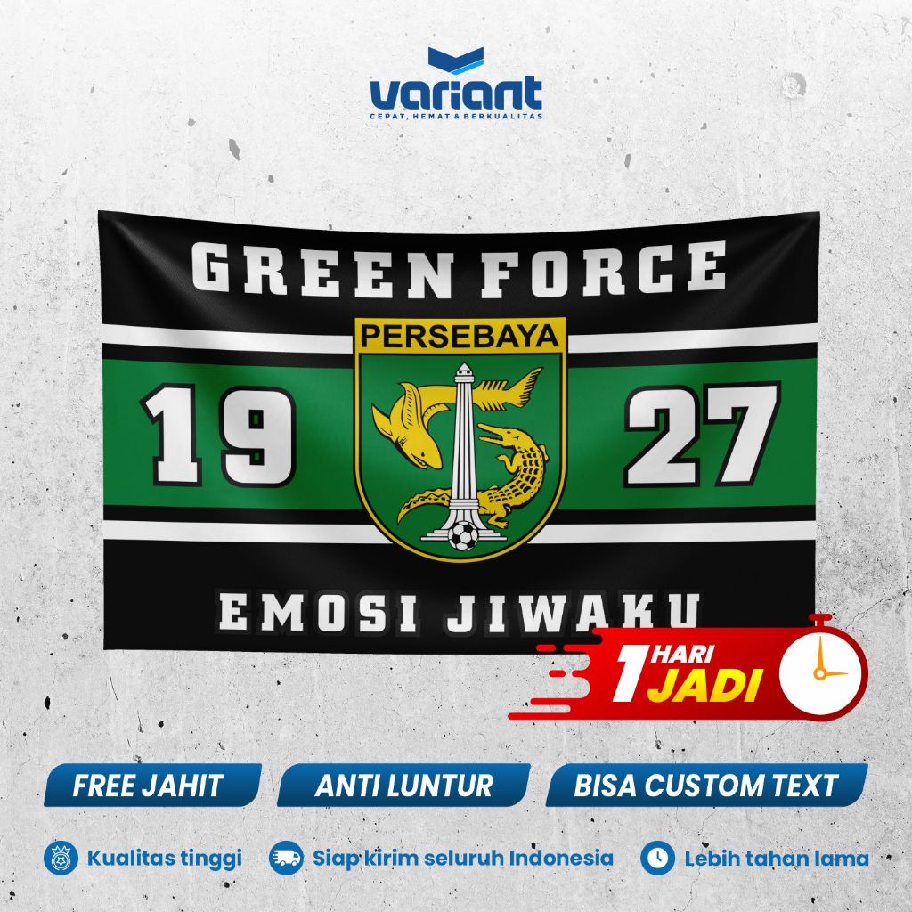 BENDERA SUPORTER PERSEBAYA BONEK FULLPRINT
