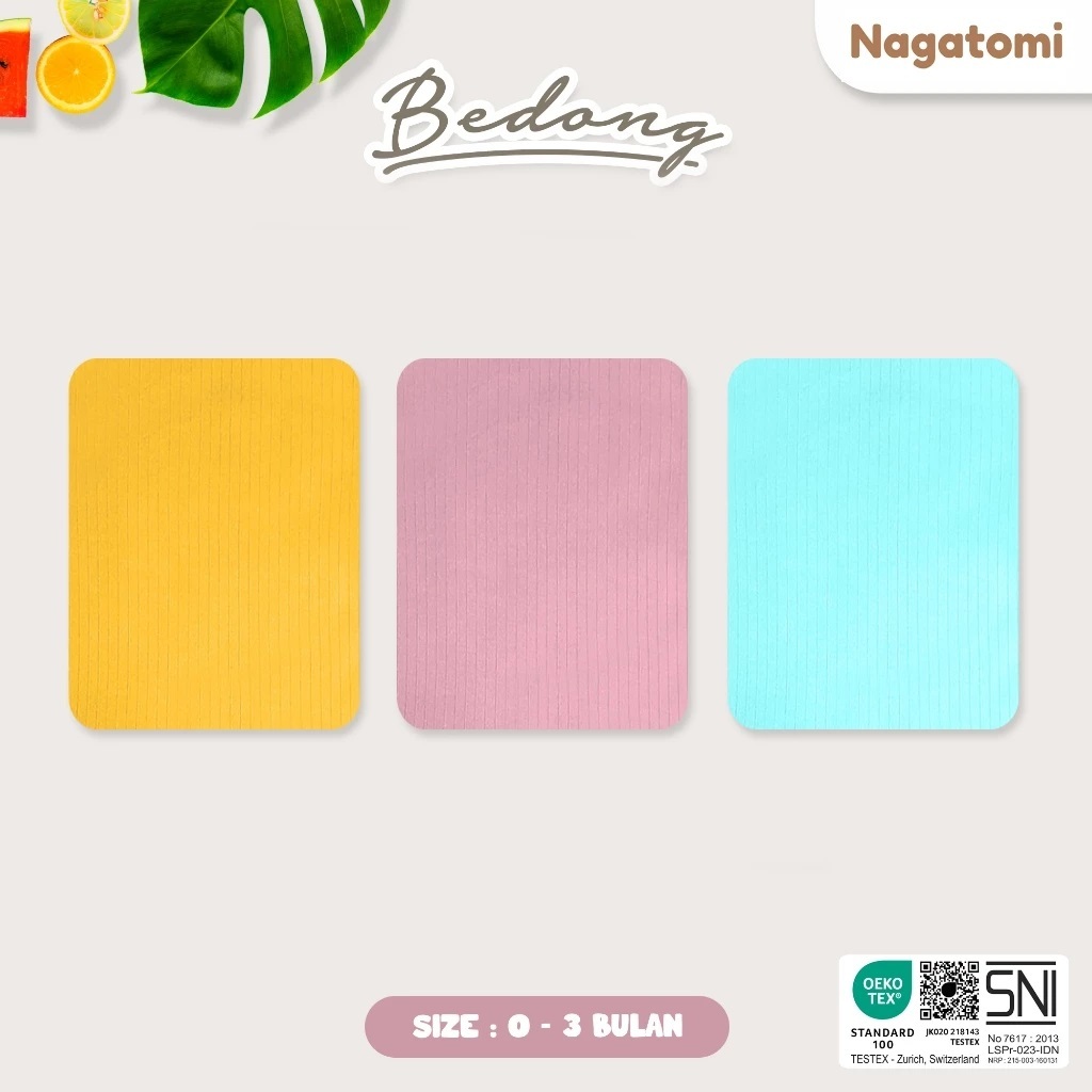 NAGATOMI - Bedong Bayi Polos @3PCS