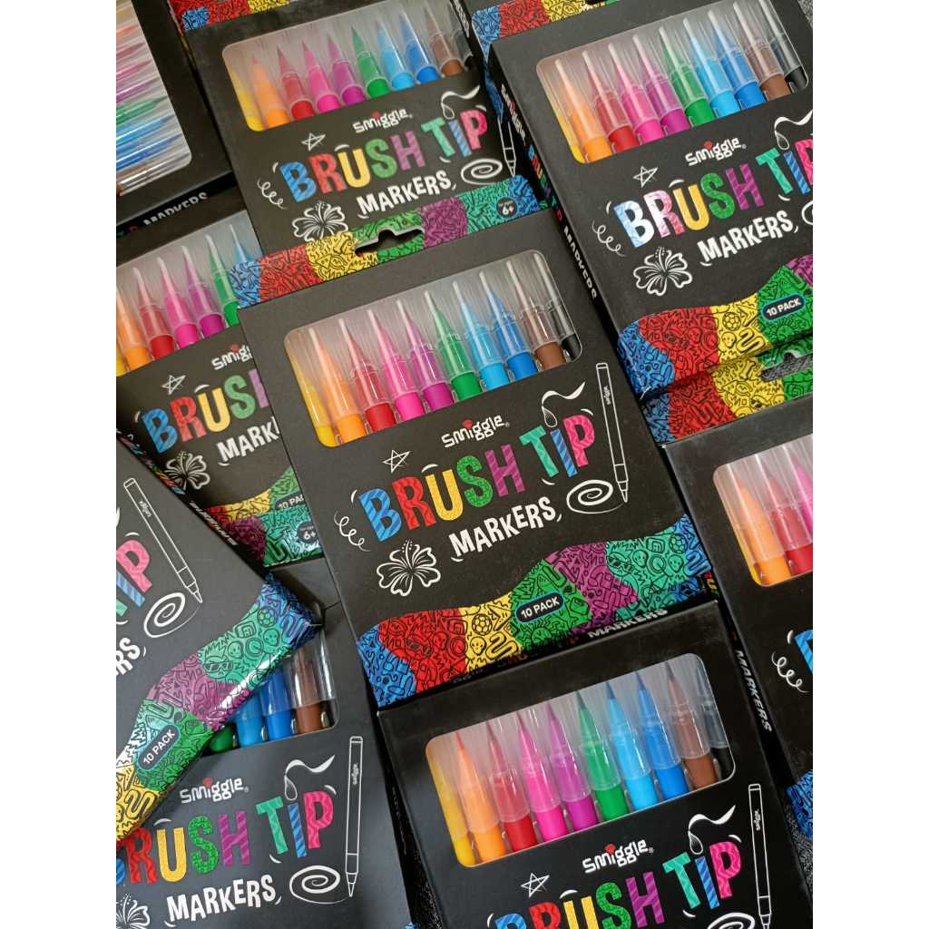 

Brush Tip Marker Pack Spidol isi 10 Smiggle 1:1 / Kuas Warna
