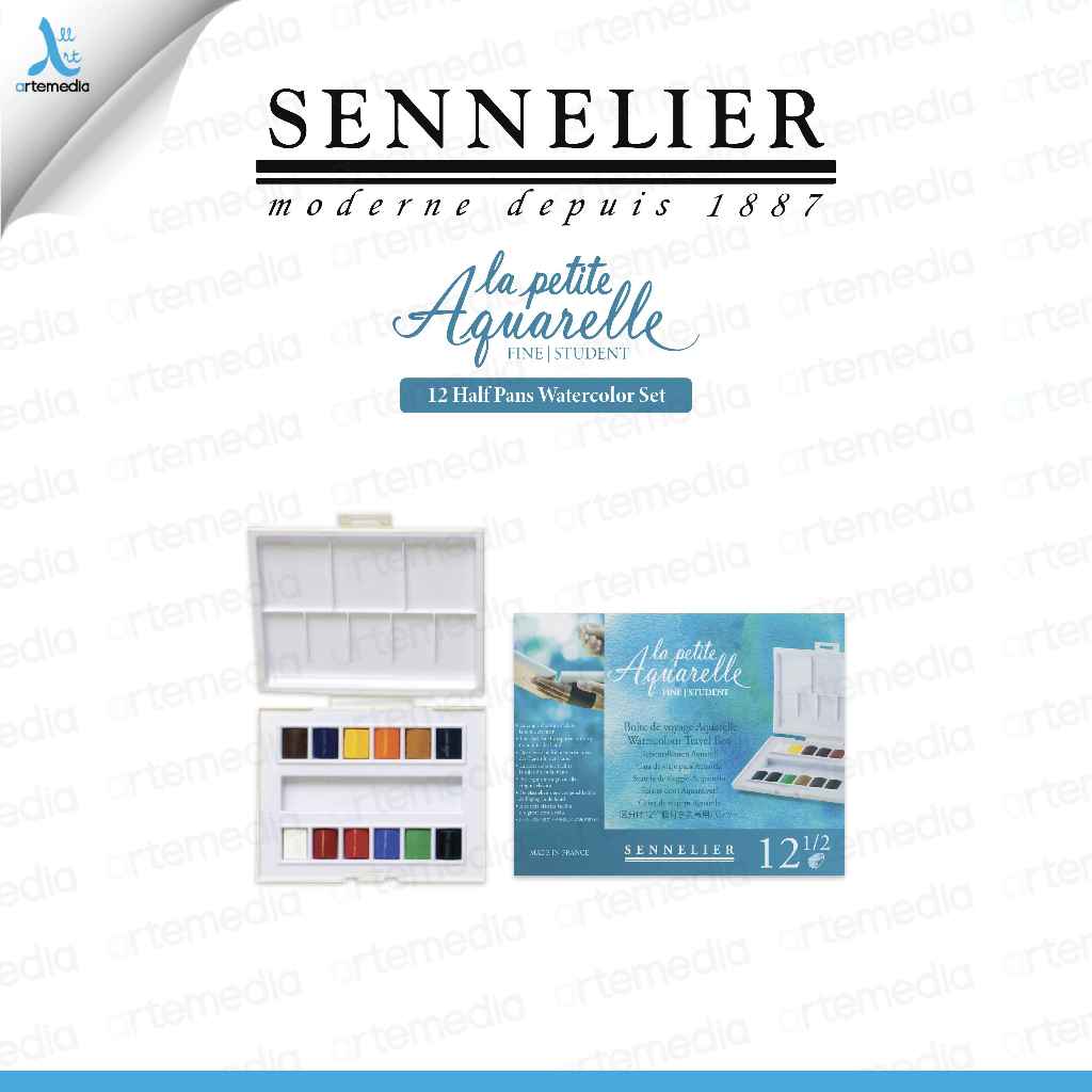 

Sennelier La Petite Aquarelle 12 Half Pan Watercolor Set Cat Air