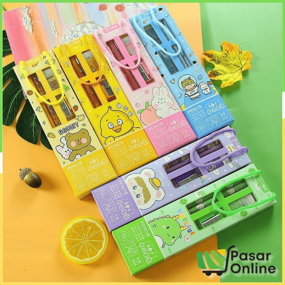 

2013 Stationary Set Alat Tulis 5 In 1 / Set Alat Tulis Kartun / Set Alat Tulis 5 In 1 Lucu / Set Alat Tulis Anak Motif Kartun Y1905