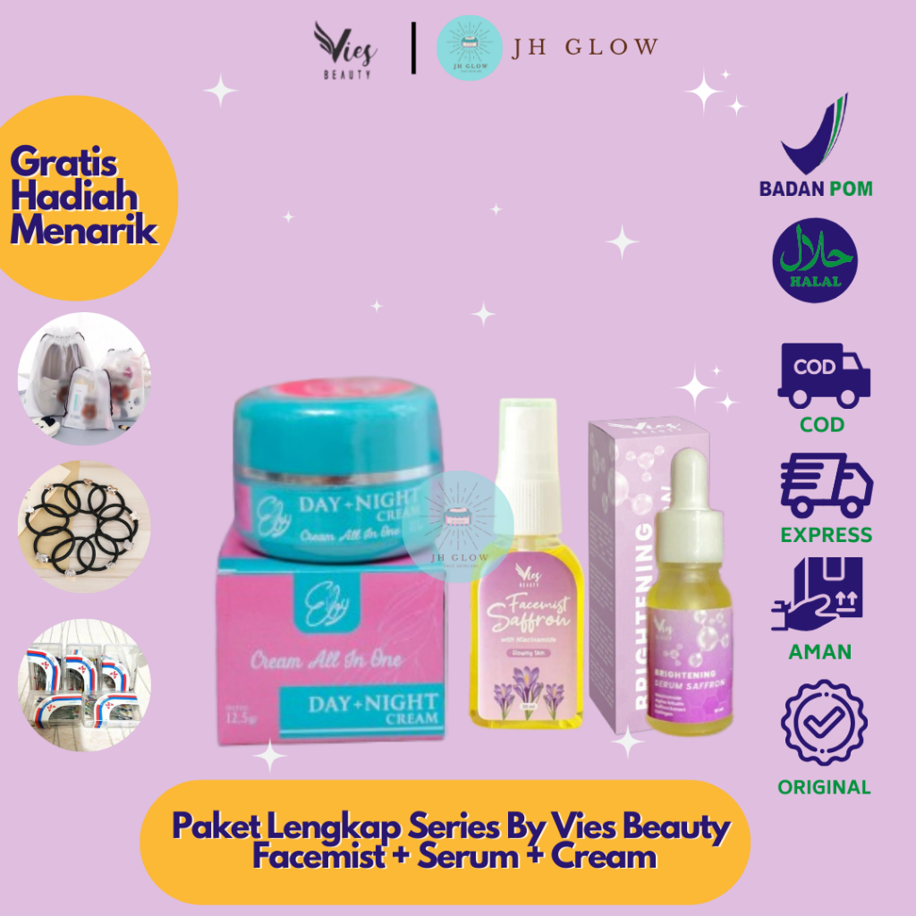 Paket lengkap Vies Beauty Bpom dengan Eliza Beauty Cream Original Baru