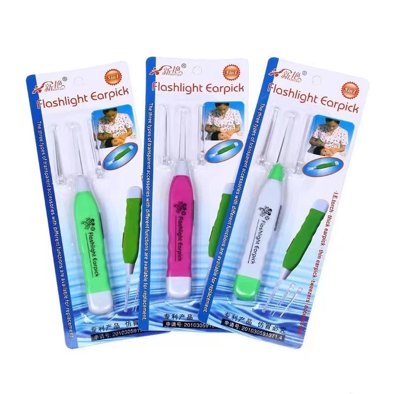 Sendok Penggali Telinga Kartun LED/Pembersih Telinga Penggali Telinga Senter