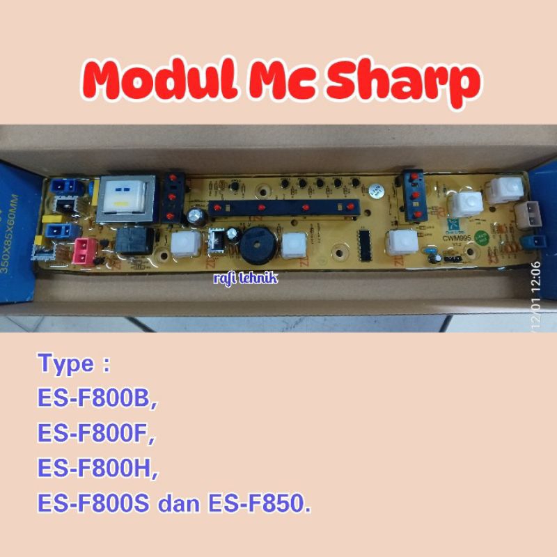 MODUL PCB MESIN CUCI SHARP 995 ES-F800B, ES-F800F, ES-F800H, ES-F800S dan ES-F850.