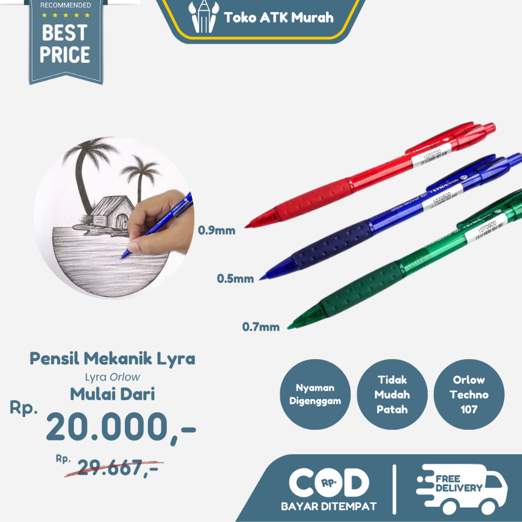 

Pensil Mekanik Lyra Orlow techno 0.5 / 0.7 / 0.9 Techno 107