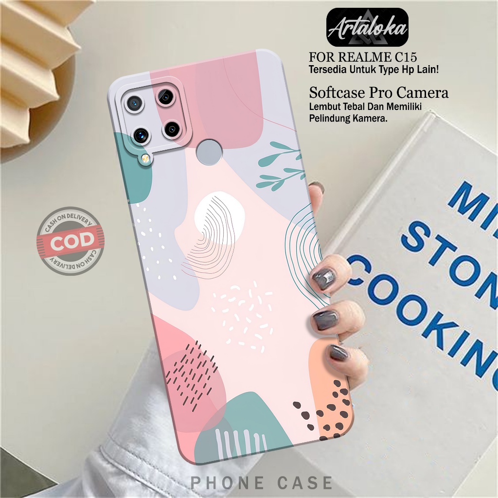 Softcase Hp Realme C15 Fashion Case Pattern Lucu Case Realme C15 Silikon TPU Pro Camera Casing Realm