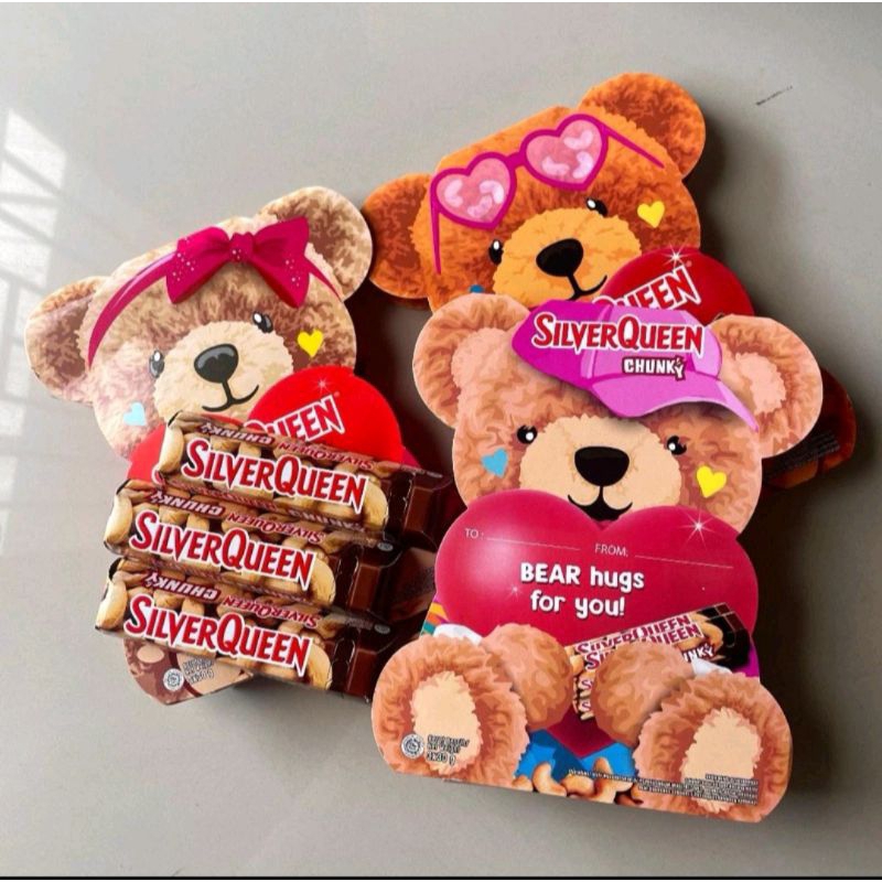 

QH Silverqueen Chungky Bar Bear Beruang 26 gr x 3 Pcs edisi valentine