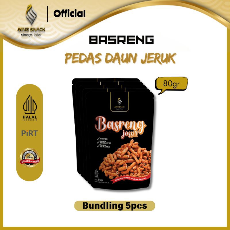 

MNZSNACK Paket Bundling 5pcs Basreng pedas daun jeruk basreng viral