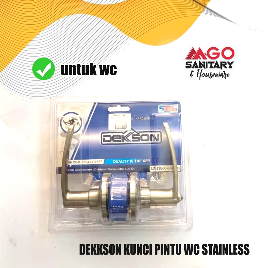 DEKKSON KUNCI PINTU BULAT WC KAMAR MANDI DAN KAMAR TIDUR/KUNCI PINTU BULAT STAINLESS
