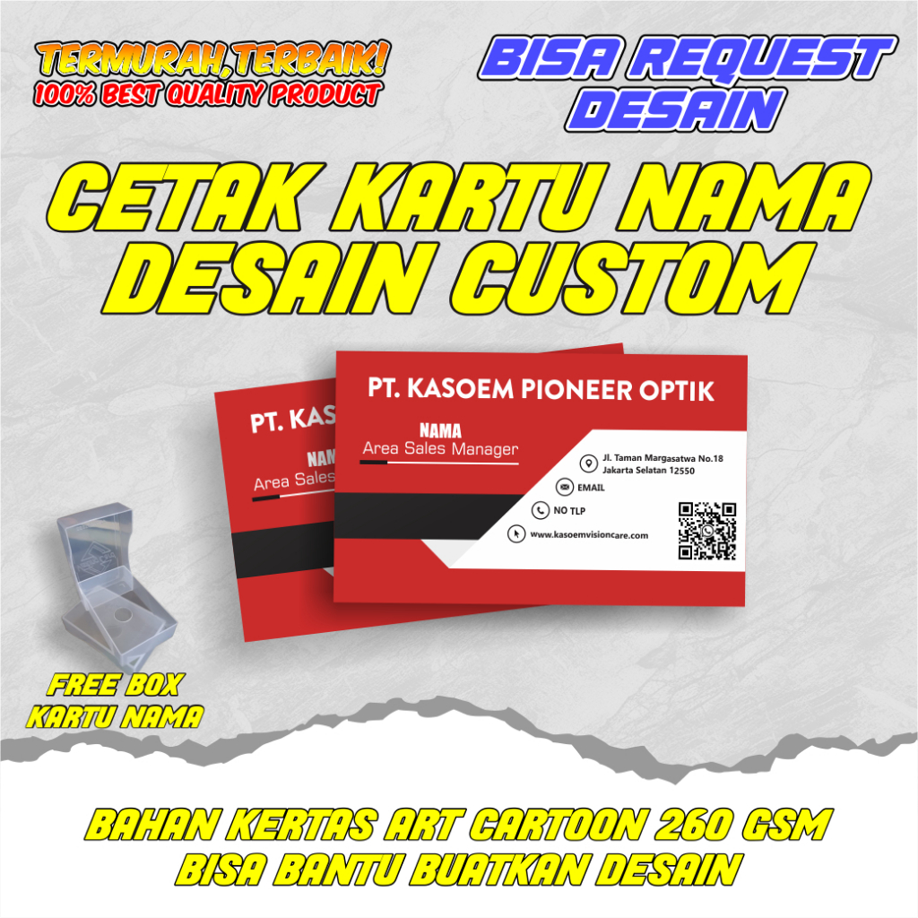 

CETAK KARTU NAMA ISI 100pcs FREE BOX / KARTU NAMA CUSTOM / KARTU NAMA 1 SISI