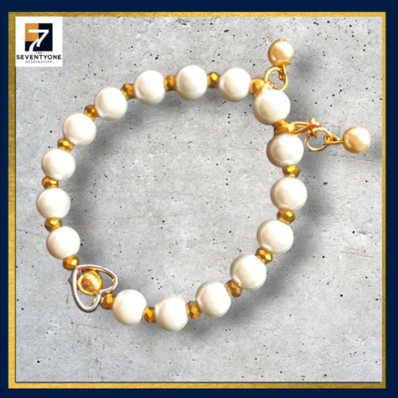 Gelang Mutiara Rantai Emas Love