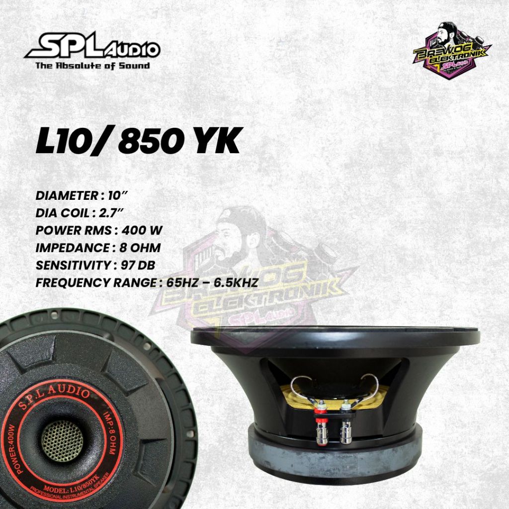 SPEAKER SPL 10 INCH L10/850YK ORIGINAL BREWOG SPL AUDIO