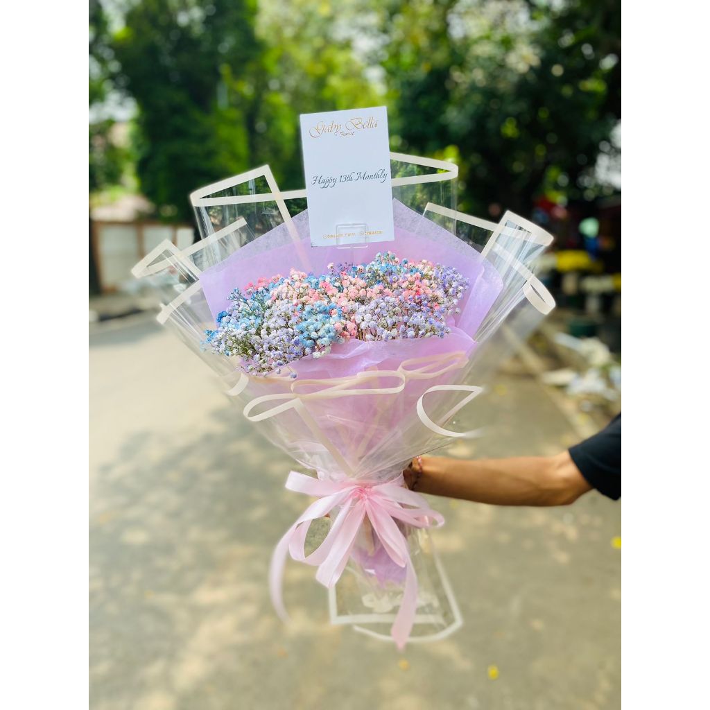 Buket baby breath Buket Bunga baby breath hand buket Bunga Wisuda Baby Breath Full Colour Baby Breat