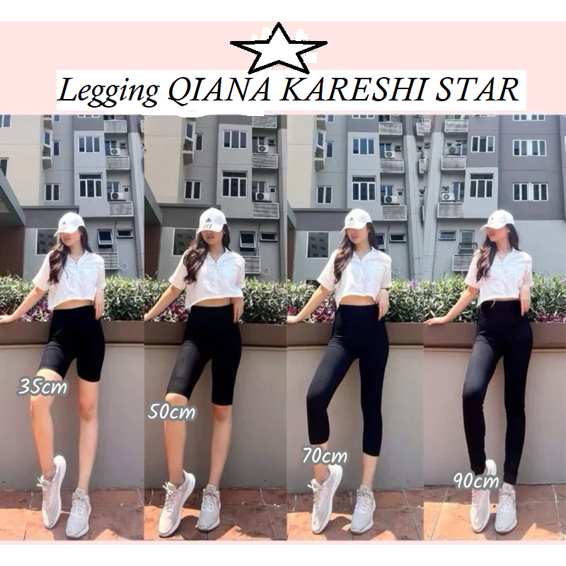 Legging 6/7 & Panjang DAN PENDEK Spandex Premium Super Soft Standar & Jumbo QIANA Shot Celana Ketat 