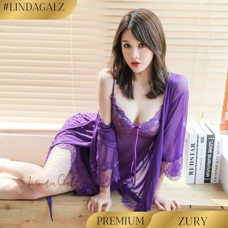 LindaGalz ZURY Sexy Lingerie Big Size Jumbo 2001 Baju Tidur Wanita Dinas Malam Lingerie Premium Baju