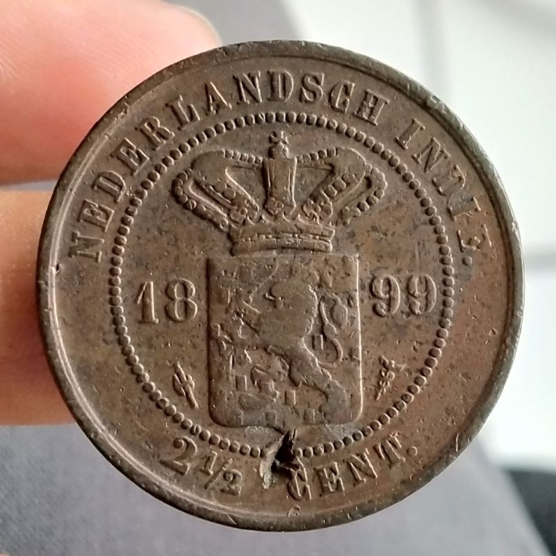 Koin Kuno Benggol 2,5 Cents 1899 ned indie zaman belanda