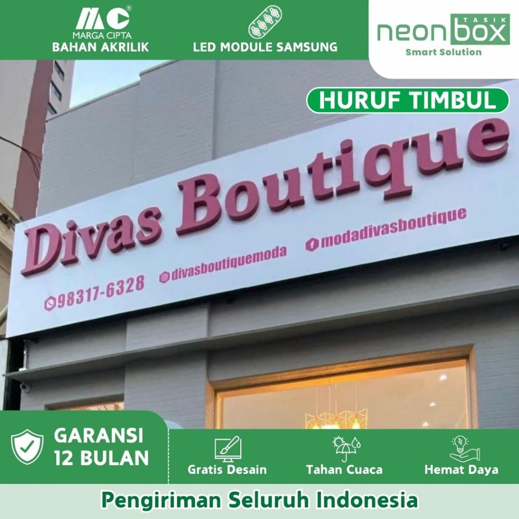 Huruf Timbul Untuk Dinding Huruf Stainless Timbul Custom Untuk di Toko Baju atau Botique Free Desain