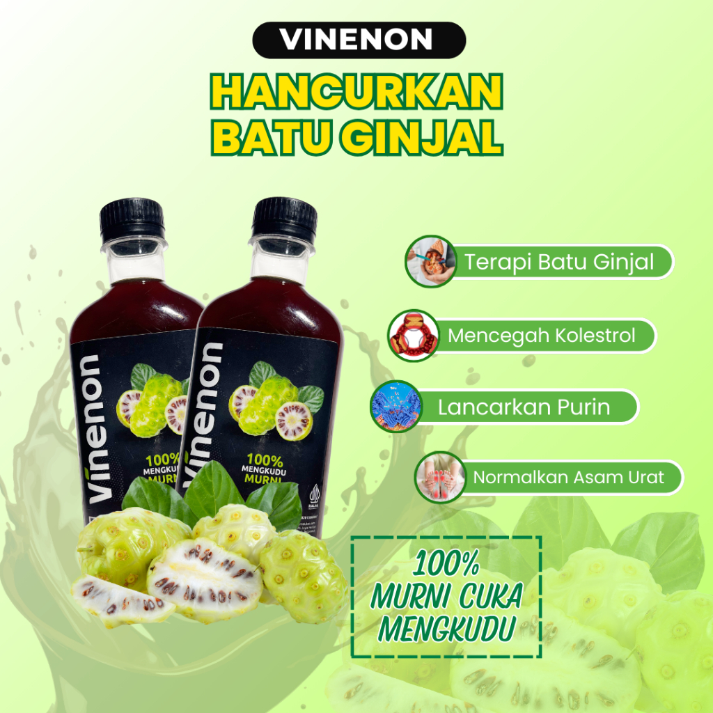 

Vinenon Cuka Mengkudu Original - Hancurkan dan Atasi Batu Ginjal & Mencegah Kanker HALAL BPOM 300 ML