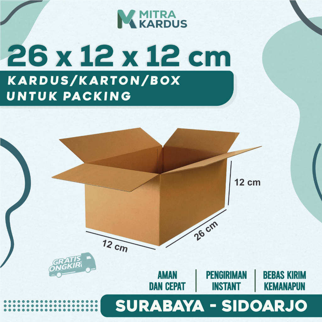 

kardus packing 26x12x12 cm / box karton corrugated single wall premium / Box Packing packing online