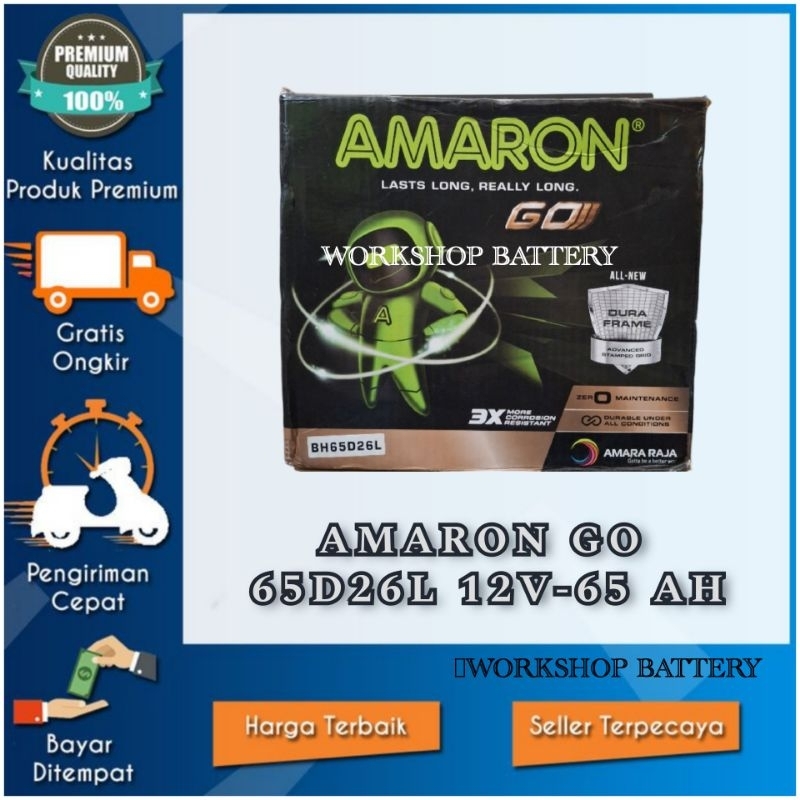 AKI MOBIL HONDA ACCORD / ODYSSEY / CIELO SV44T. AMARON GO 65D26L 12V-65 AH.