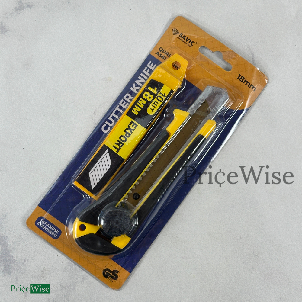 

Pisau Cutter 18mm + Isi 10 pcs Savic / Knife / Kater 18 mm