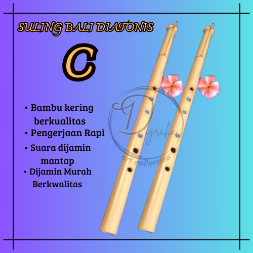 Suling Bali Diatonis Suling Bali nada C IRIT ANGIN MUDAH DITIUP UNTUK PEMULA KWALITAS SUPER BAMBU KE