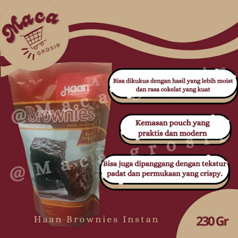 

Haan Brownies kukus/panggamg kemasan pouch 230 gr