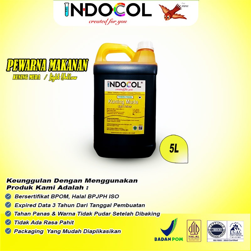 

INDOCOL PEWARNA CAIR KUNING MUDA (5 LITER)