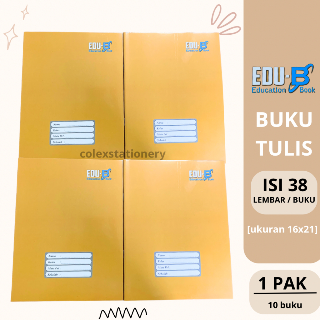 

Buku Tulis Sampul Coklat Bergaris Biasa / Buku Tulis Sekolah EDU Craft Edition Ukuran Quarto Pendek Isi 38 Lembar 10 Buku