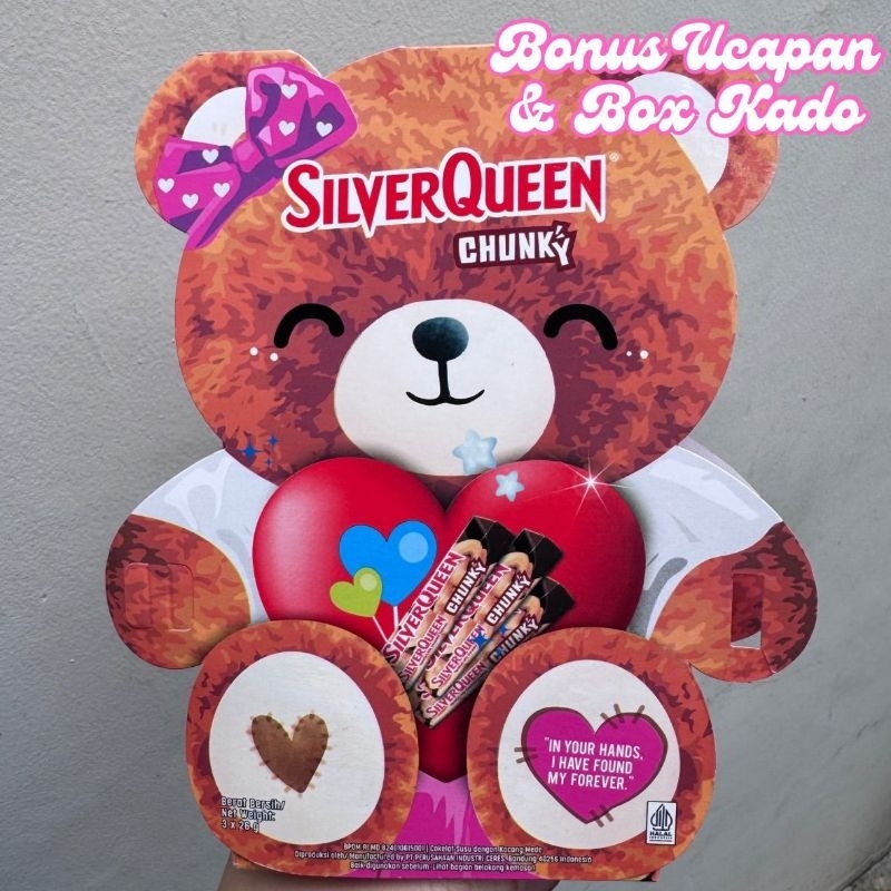 Kado Valentine Silverqueen Bear / Coklat Silverqueen Beruang