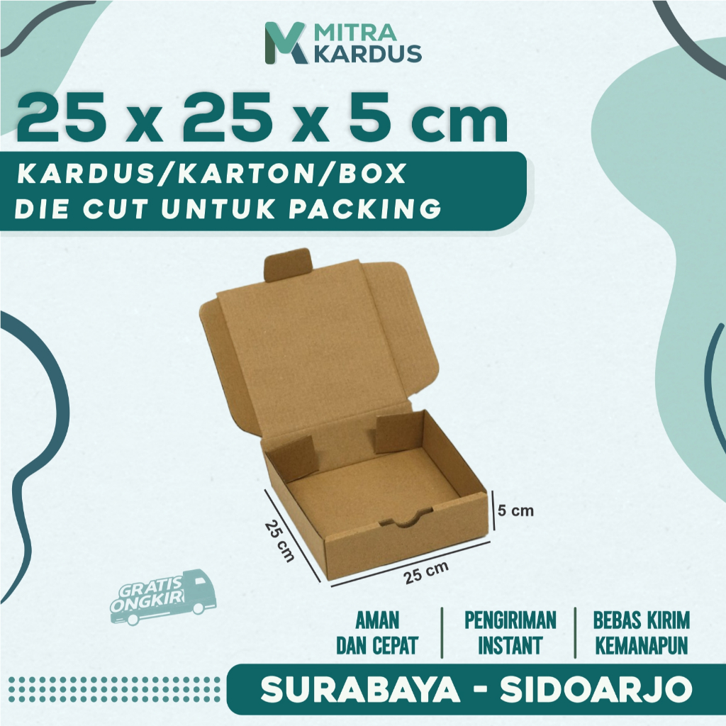 

Kardus Die Cut 25x25x5| Box Die Cut Karton Corrugated Single Wall Premium | Box Packing | Packing Online