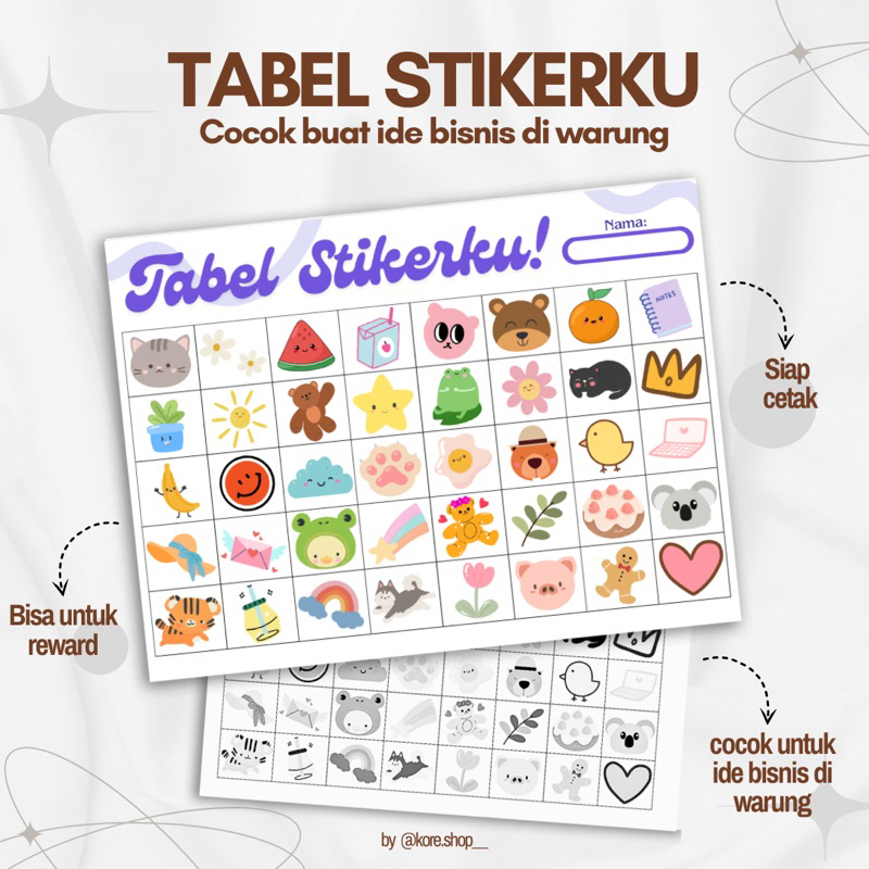

1 PAKET GAME - TABEL STIKERKU! (versi cetak)