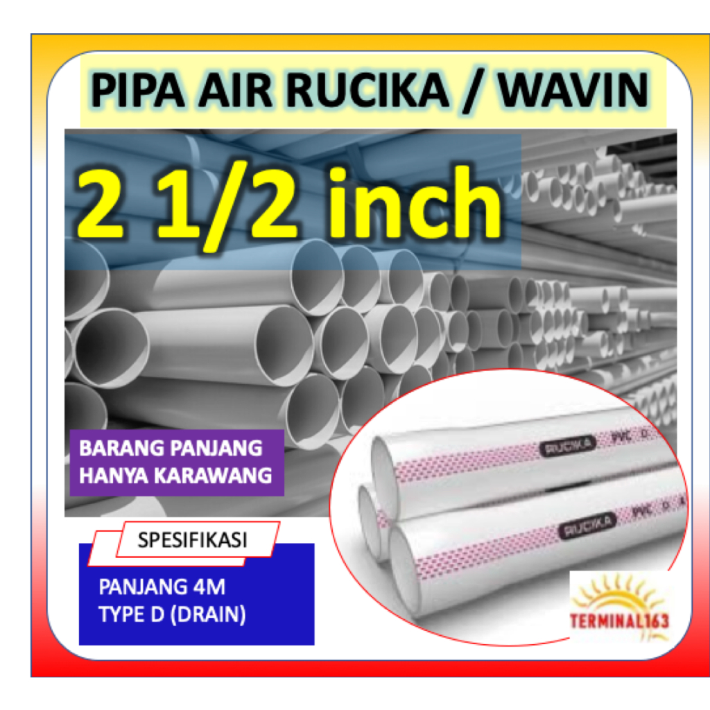 Pipa Rucika 2 1/2 inch panjang 4meter