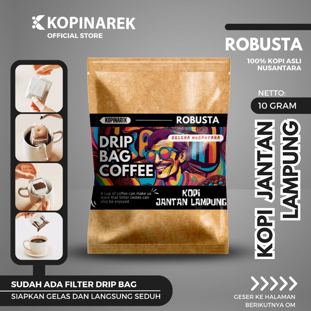 

Kopi Dripbag Coffee Sachet Robusta JTN Lampung Premium Original Drip Bag Instan Asli Bubuk Hitam Saset Tubruk Murah Enak Nusantara Hadiah Souvenir Pernikahan Ulang Tahun Graduation Unik