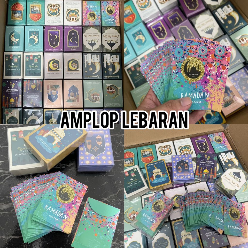 

PAKET USAHA GROSIR 500 PCS (10 PACK) AMPLOP LEBARAN JUMBO MEDIUM LABUBU MOTIF KARTU DAN UANG