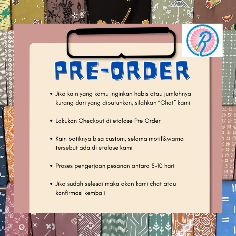 Pre Order Kain Batik - PO Batik - Bebas req warna, motif, jenis bahan juga jumlah (motif royalvin ba