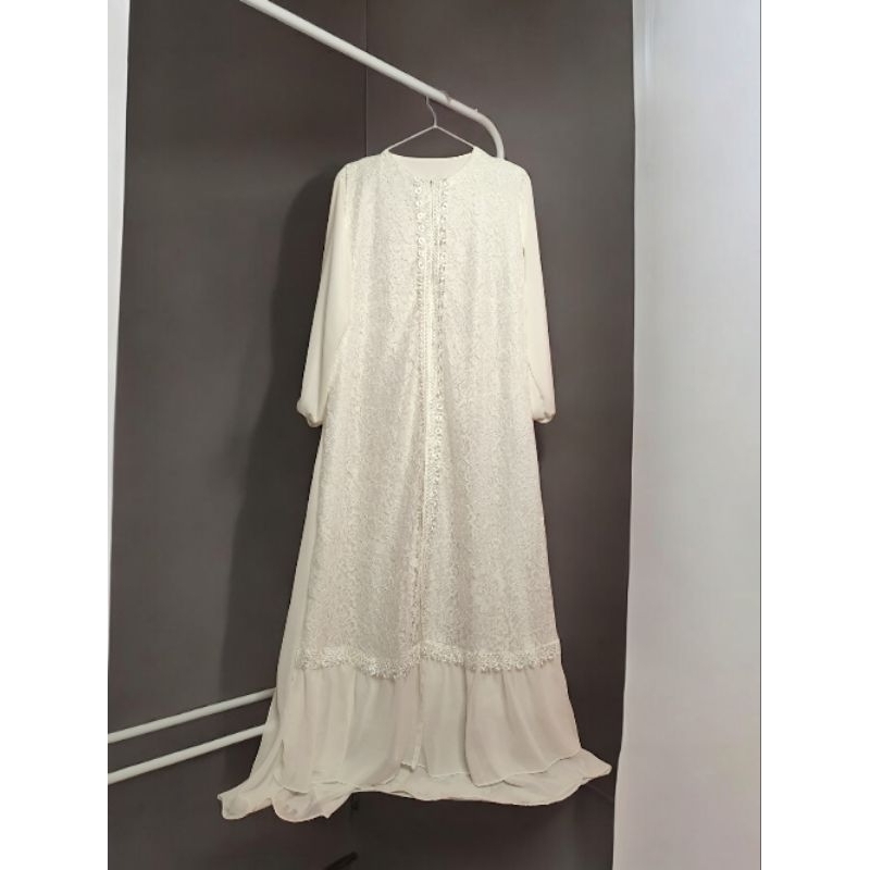 Zahira Dress/Dress Umroh/White Dress/Gamis Umroh/Abaya Lebaran/Abaya Umroh/Abaya