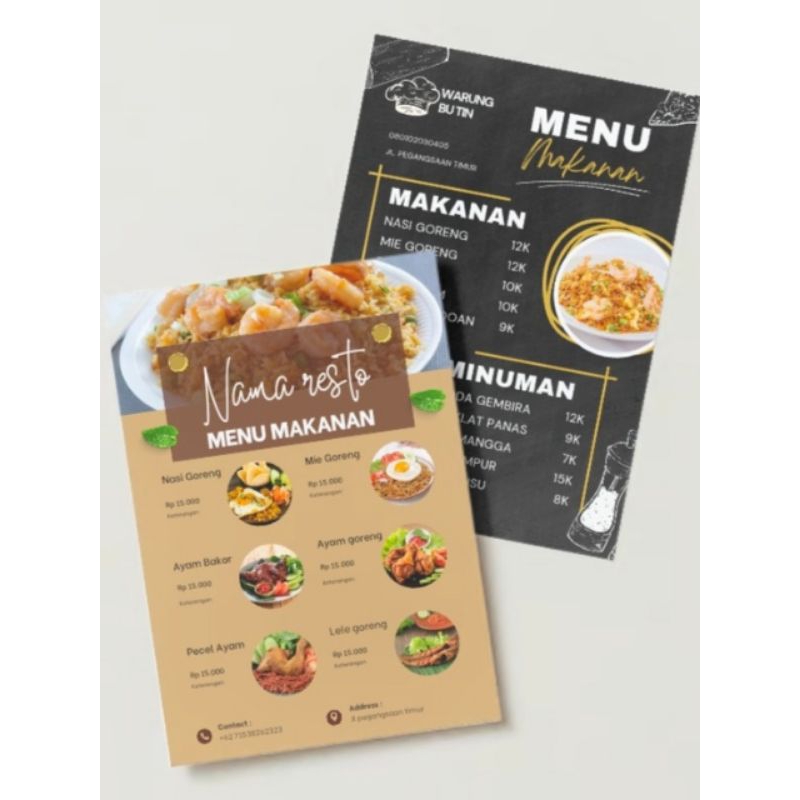 Jasa Desain Menu Makanan | Desain Daftar Menu| Desain Menu Minuman