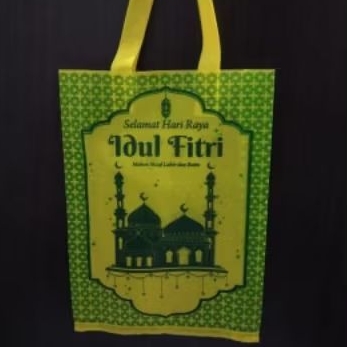 

(1 Lusin Isi 12 pcs ) Kantong Kain Spunbond Goodie Bag Lebaran Idhul Fitri Uk-25 × 35