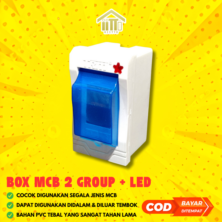 KOTAK MCB 2 GROUP + LAMPU / BOX MCB 2 GROUP INBOW / OUTBOW + LAMPU LED / BOX MCB 2 LUBANG TANAM / BO
