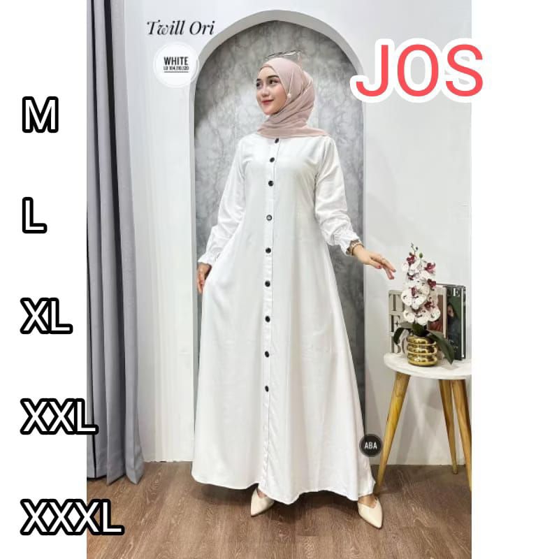 Gamis Polos Rayon Twil Ori Premium / Gamis Polos Full Kancing