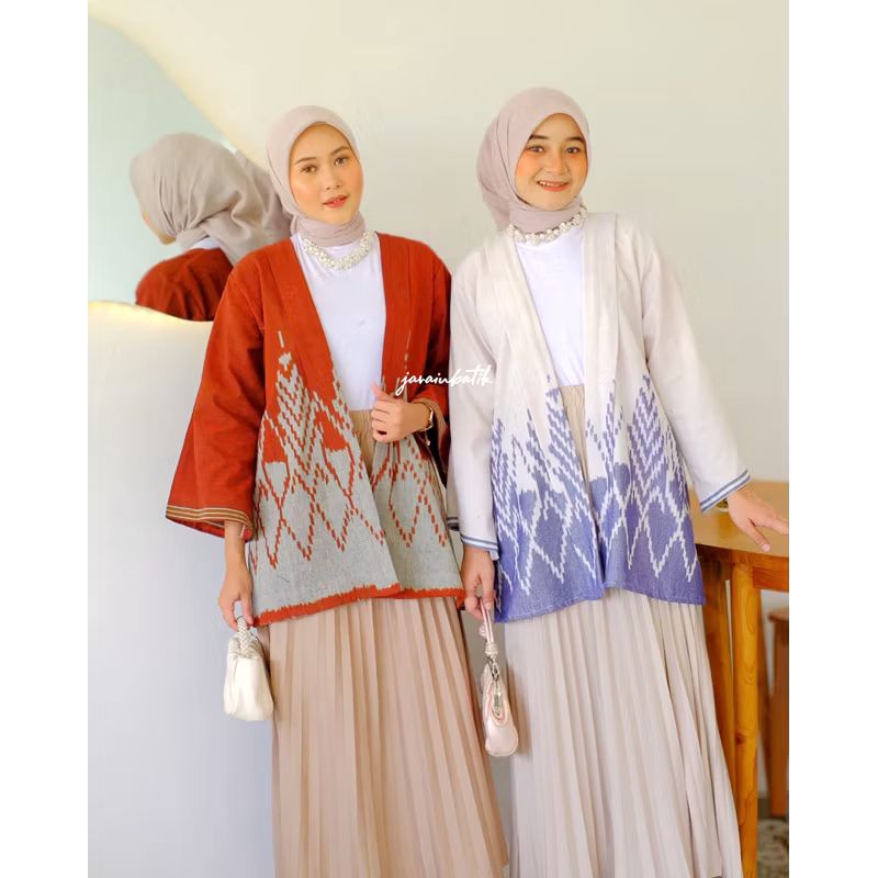Blazer Tenun Desinta Batik TenunBlazer Wanita Korea Style Baju Tenun Kekinian