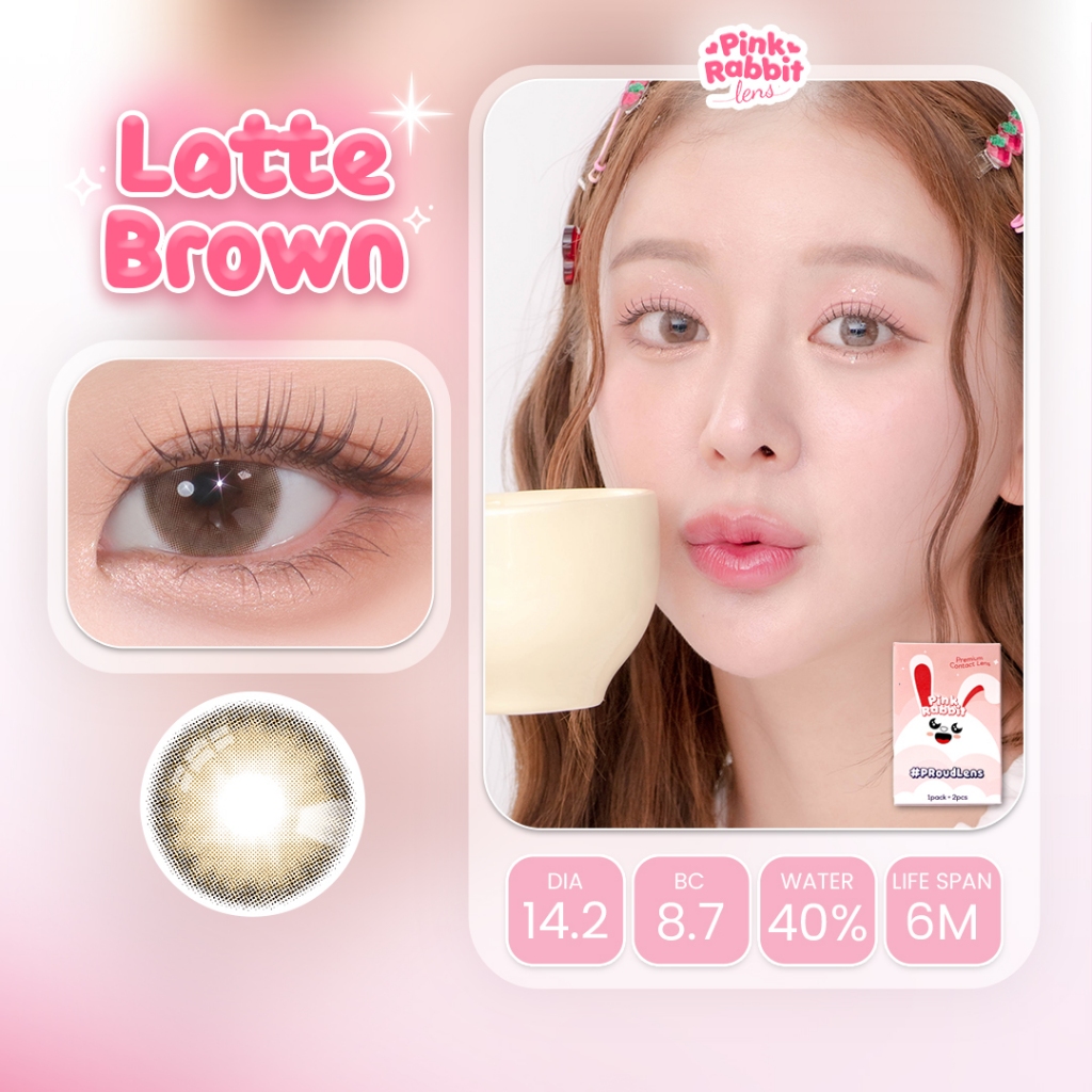 PINKRABBIT SOFTLENS LATTE BROWN - Normal, Minus 0.5 S/D 10.00 (1PCS/Sebelah) #softlensnyaman #softle