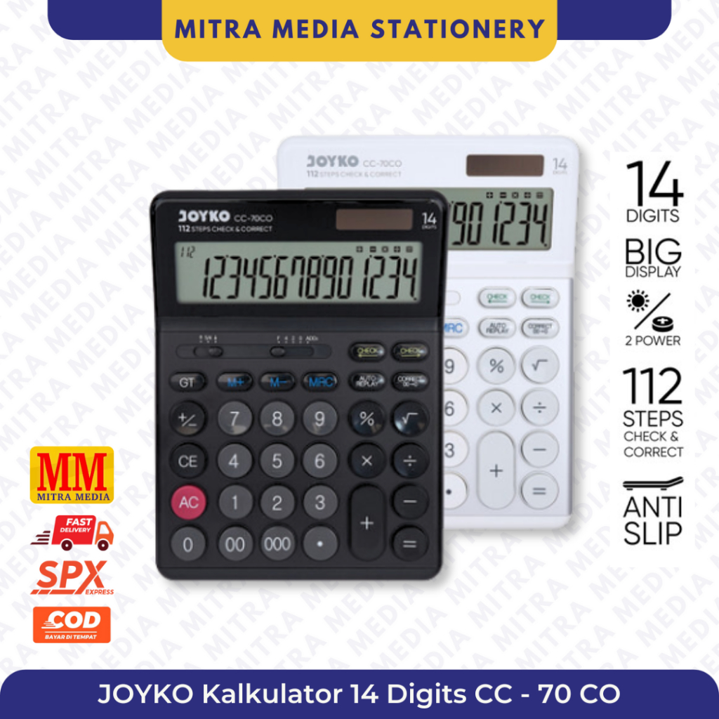 

Calculator Kalkulator Joyko CC-70CO 14 Digits Check & Correct