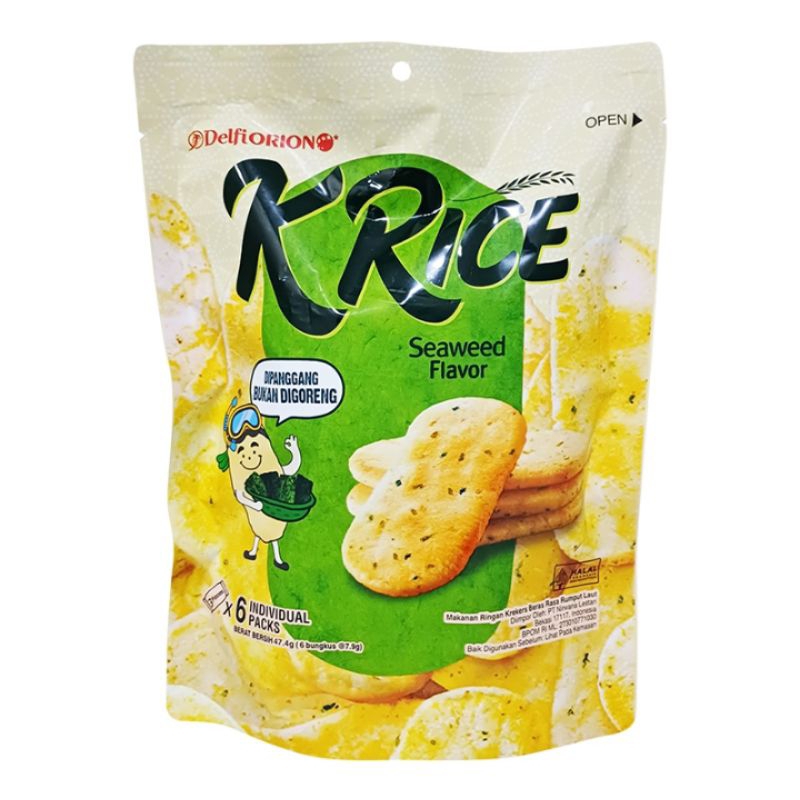 

Delfi orion K-rice crackers beras rumput laut pouch 47.4 g