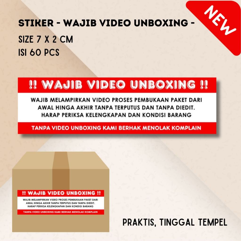 

Stiker WAJIB VIDEO UNBOXING