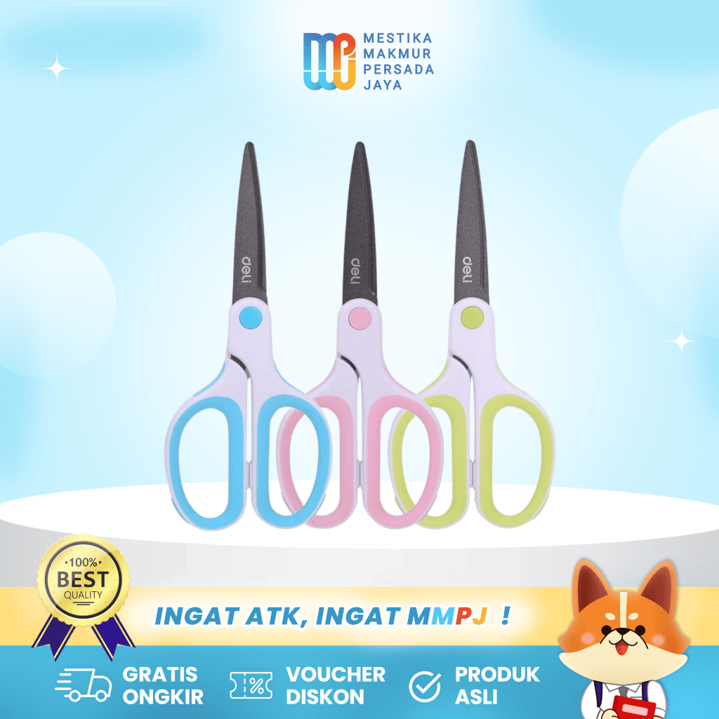 

Deli Gunting Soft Touch Teflon Effortless 175mm - Gunting Praktis, Tajam dan Nyaman Digunakan (6054)