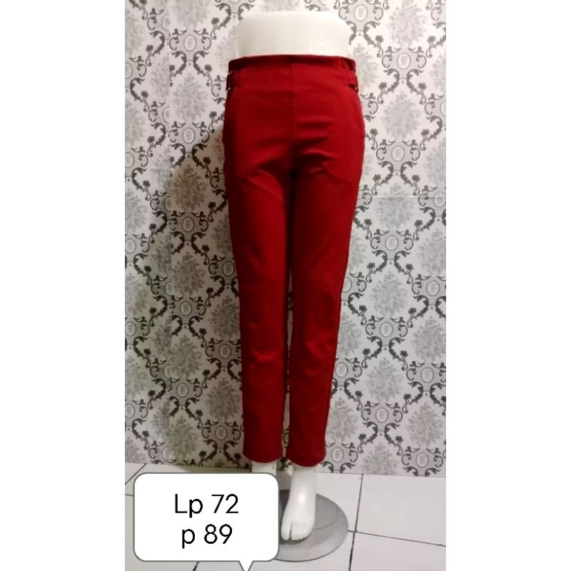 celana merah preloved belt samping