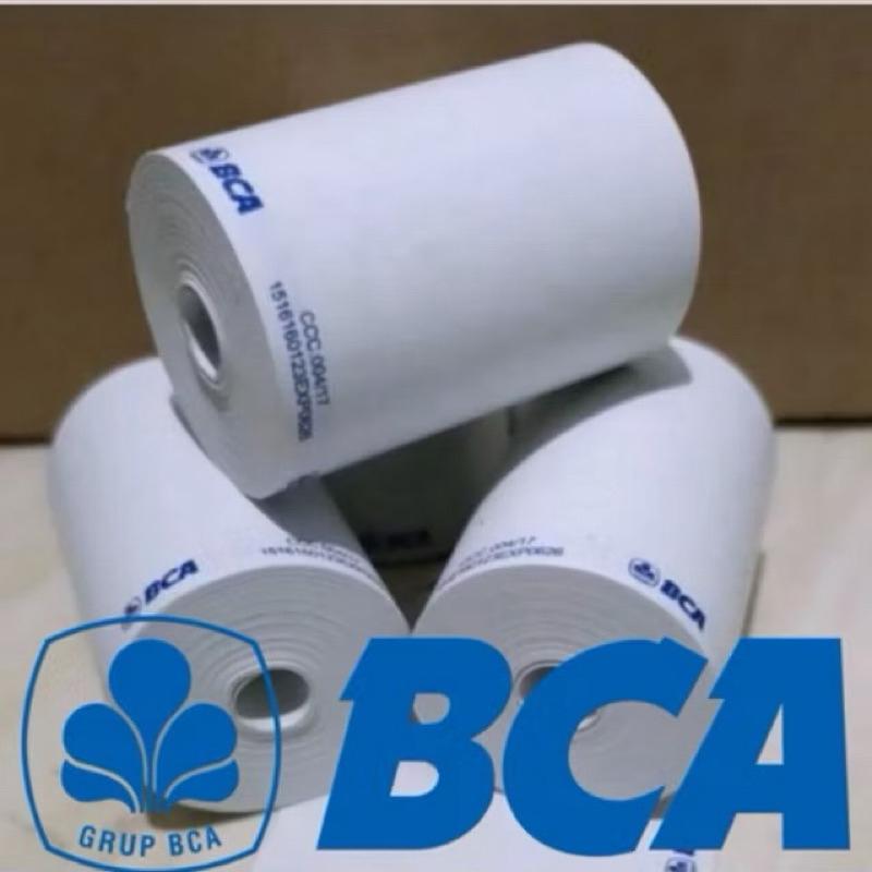 

( 10 roll ) kertas thermal EDC logo BCA ukuran 57x40mm